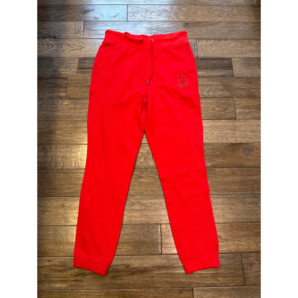 Psycho Bunny Mens Pierce Embroidered French Terry Sweatpants Red XS B6P136E200